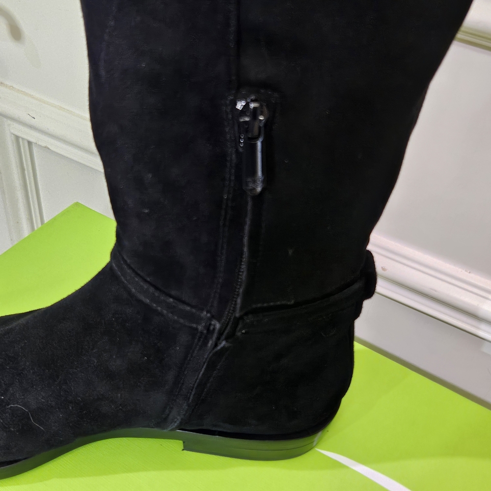 Sam Edelman Black Suede Clive Athletic Riding Boots with Gold Detail,Size 7, NIB - Picture 7 of 16